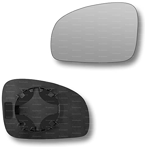 Less4spares Replacement Wing Mirror Glass Left Compatible with Skoda Fabia 2007-2014 CLIP-ON Passnager Near Side N/S Convex