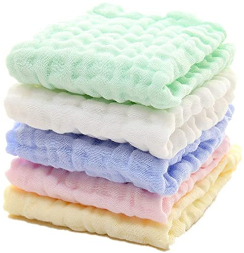 Worldly Baby Handtücher,Musselin Waschlappen für Babys Empfindliche,Geschenk für Neugeborene, 30 x 30 cm
