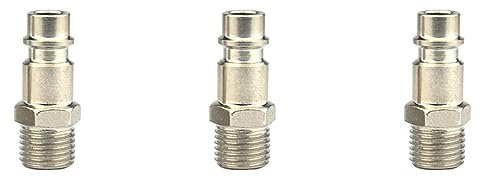 WADY Nipplo per aria compressa Con filettatura esterna(1/4”), raccordi aria compressa 3 pz Euro Air Attacco Rapido, Attacco Rapido Aria Compressa per Raccordo Tubo Accoppiamenti Compressore Tubo Aria