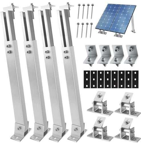 Royouzi Solarpanel Dachhalterung, Alu 15-30° Verstellbare Solarpanel Halterung,