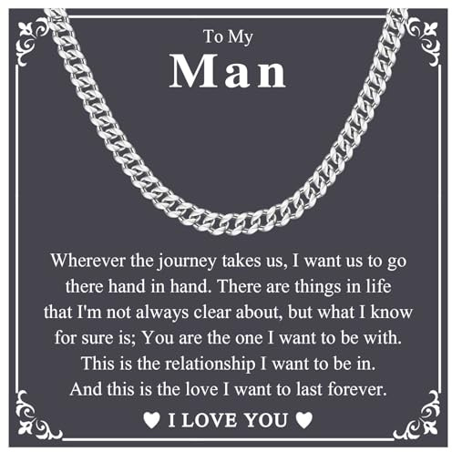 KORAS Gifts for Him, Mens Gifts Cuban Chain Necklace for Boyfriend Husband