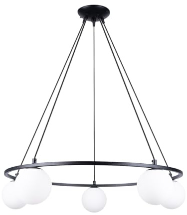 SOLLUX lighting YOLI 5 candelabros - Iluminación con 5 fuentes de luz G9 - Bombillas no incluidas - Araña minimalista para salón dormitorio - Luz moderna para la habitación - 80x80x98cm