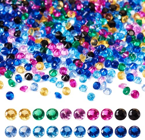 Cheriswelry 1500 st kubiska zirkoniumstenar fasetterad diamant blandad färg strass med baksida för ringar, örhängen, armband, smycken