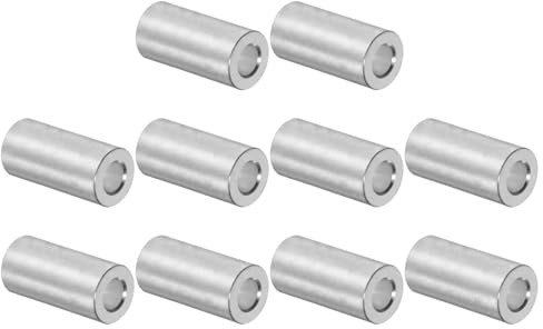 sourcing map 10 Stück Distanzhülse 5x10x25mm IDxODxL Abstandshalter | Runde Unterlegscheiben, Aluminium, Für M5 Schrauben Bolzen und Stangen