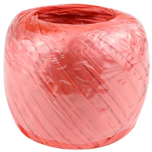 YOLUFER Spago per uso domestico, in poliestere, nylon e plastica, per imballaggio, giardino e artigianato (1500 cm/124 piedi) (rosso)