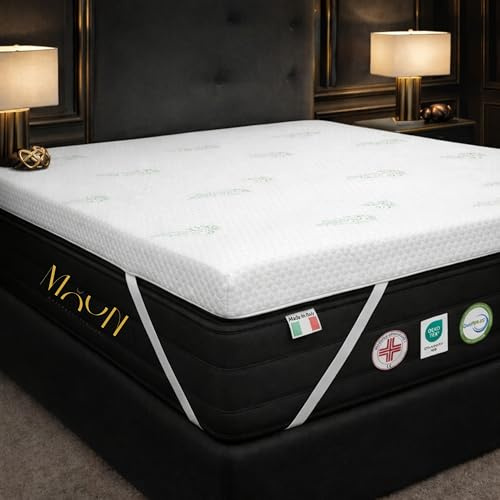 Topper 5 cm hög aloe vera 4 elastiska mymemory foam 9 zoner (kvadrat och halv 140 x 190)