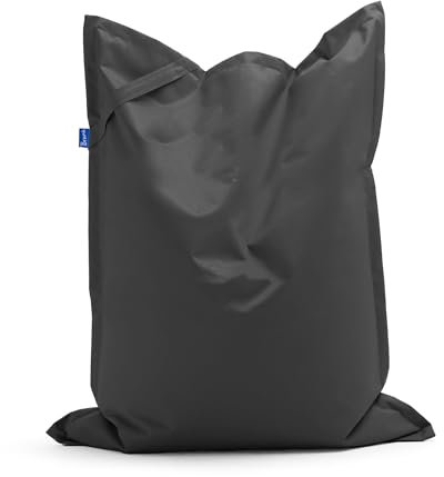 Bruni Kinder-Sitzsack Caree Kids in Grau – rechteckiger Indoor- und Outdoor-Sitzsack für Kinder mit 140x100 cm und Innenhülle, Bean Bag aus Deutschland