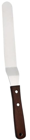 Petite spatule en métal | Spatule en acier inoxydable pour la cuisine et la pâtisserie | Spatule de service pour couper et servir, pelle à crêpes et pelle à avec poignée en bois