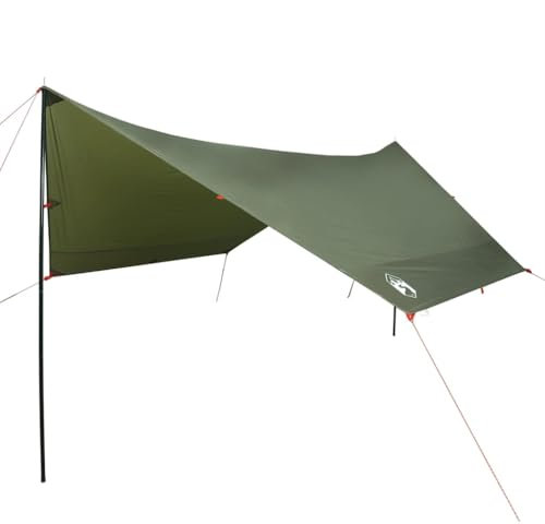 vidaXL Tarp, Wasserdicht Zeltplane, Sonnensegel Abdeckplane für Hängematte, Regenschutz Sonnenschutz für Outdoor Camping Picknick Festival, Olivgrün 438x376x212cm