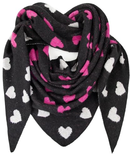 Glamexx24 Damen Dreiecksform Winterschal: Liebe Muster Halstuch Trend XXL Sehr Weicher Schal