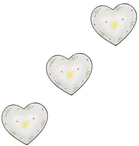 Garneck 3 Pz ciotola a forma di cuore cesto di frutta vassoio Piatto spuntino tazza ciotola colazione scodella colazione coppette dessert ciotola per cucina ciotola da frutta ceramica