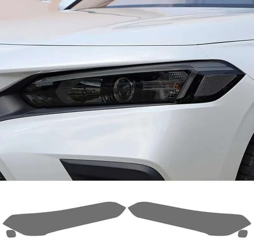 DONGYg 2 Pezzi Pellicola Protettiva per fari Auto Adesivo in TPU Nero Trasparente per fari Auto, Adatto per Accessori Honda Civic 11a Generazione 2022