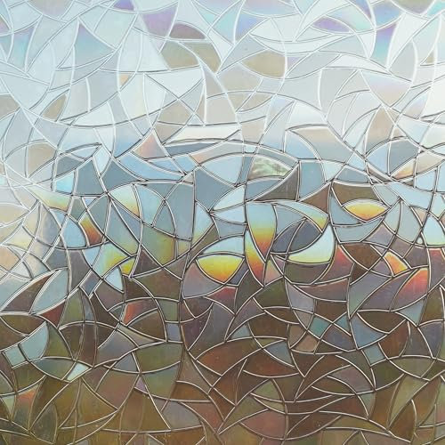 MARAPON® Lámina para Ventana, Efecto arcoíris Oscuro, 0,90 x 2 m, Incluye Libro electrónico con Consejos Profesionales, adherencia estática, autoadhesiva, Opaca, lámina Decorativa 3D para Cristal