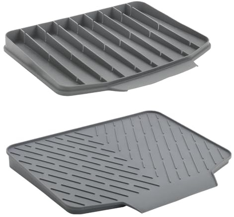 Metaltex Gravity-Duo Abtropfmatte – beidseitig nutzbar, 40x33cm, Schweizer Qualität, Grau