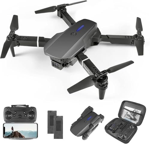 Gerbala Drone pour Enfant avec Caméra, Drone Quadricoptère FPV WiFi Télécommandé, Mode sans Tête, Maintien d'Altitude, 3D Flip, Décoller/Atterrir Un Clic, Cadeau et Jouet pour Enfant ou Débutant