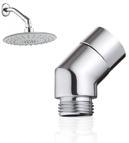 Shower Head Adapter,Attachment for Taps Curved Angle Adaptors 135 Degree G1/2 Wall Mounted Pipe Elbow Connection Shower Head and Hose Extender for Bathroom Extension Arm Connector Fittings(Spinable)