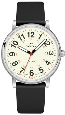 AVTREK Reloj de Enfermera para Profesionales Médicos, Esfera y Manecillas Luminosas, Resistente al Agua hasta 30M, Escala de 12/24h, Fecha, Regalo para Enfermeras, Médicos y Estudiantes, Unisex