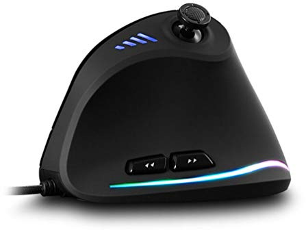 Souris de jeu verticale filaire USB ergonomique avec éclairage RVB – Boutons programmables améliorés pour PC, ordinateur portable et ordinateur