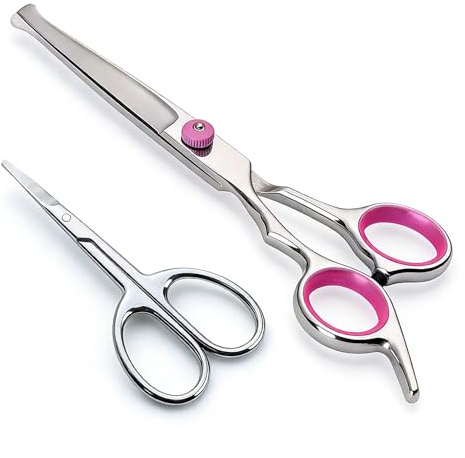 XTSWFC Pubic hair scissors for women, Round-Tip Scissors & Bikini Trimmer Safety Groomer For Sensitive Areas, Stainless Steel, Ergonomic Grip