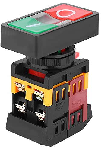 Generic Interruttore a Doppio Pulsante con Luce LED per Pannello di Controllo e Apparecchiature Elettriche, Struttura Trasparente Pulsante On/off Momentaneo per Bricolage Domestici Pulsanti Rossi