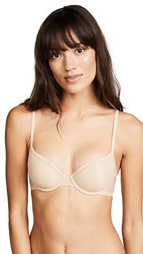 Calvin Klein Women's Sheer Marquisette Lightly Lined Demi Spacer Bra QF1839, Bare, 32DD