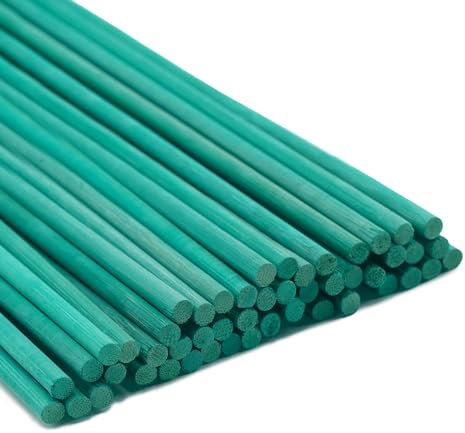 KINGLAKE 50Pcs Green Plant Support Sticks 60cm, Bamboo Plant Stakes Split Canes, Floral Sticks Garden Flower Sticks for Orchid Pea Vegetables Support (24 Inch)