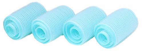 JUSTFOX - 12 bigodini adesivi fai da te per acconciature ricci, diametro 2 cm – 4 cm, blu