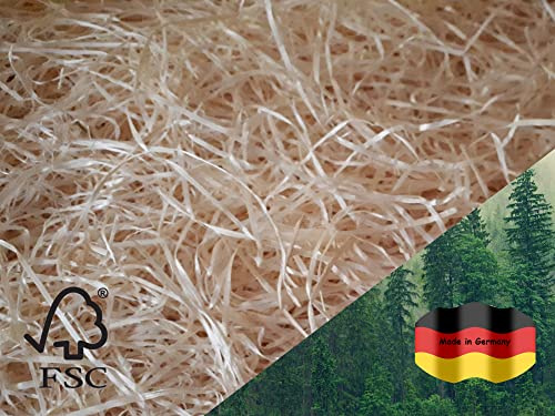 Premium Holzwolle unbehandelt 100% ökologisch Füllmaterial Einstreu Deko Verpackung, 2,5 KG