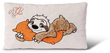 NICI 43491 Kissen Faultier Wave Dave rechteckig 43x25cm– Flauschiges Kuscheltierkissen Faultier-rechteckiges Stofftierkissen, Beige