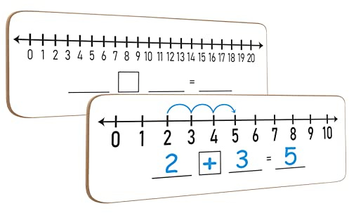Liten torr radering siffertavla 10 x 30 cm bärbar bärbar dubbelsidig I-nummer 1 till 10 och 20 I matematik-whiteboard för barn studenter, klassrum och hem