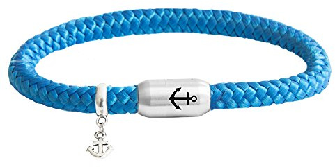 Das Original Segeltau-Armband, Unisex, mit hochwertigem Magnetverschluss & Anker Gravur, Anker-Anhänger, geflochten, handmade, 8 mm Durchmesser, für Damen & Herren, hochwertig verarbeitet & stilvoll
