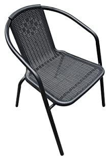HOUSE ATTACK Möbel & Wohnaccessoires LC Garden »Garvista« Stapelstuhl 56x62x72cm schwarz Gartenstuhl Terassenstuhl Balkonstuhl mit Armlehne, Kunststoff