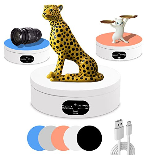Piatto Girevole Elettrico, Piatto Girevole a 360 Gradi con Regolazione della Velocità, Piatto Girevole per Fotografia, per Gioielli, Presentazioni di Orologi, NDC160