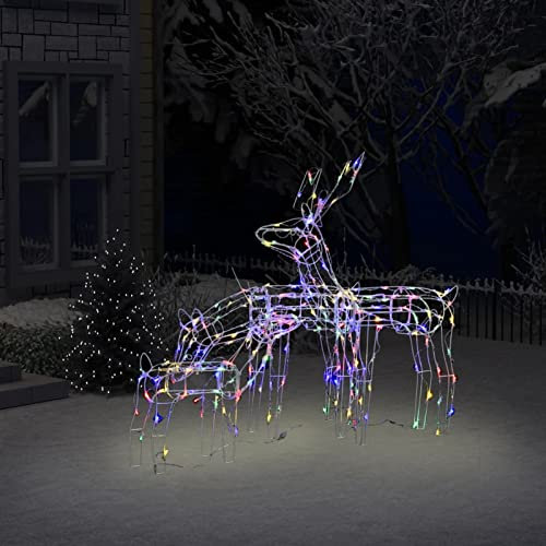 Tidyard 3-TLG. Weihnachtsdekoration Rentiere 229 LEDs Weihnachtsdeko Weihnachtsbeleuchtung Rentier-Beleuchtet für Innen- und Außen Gartenleucht-Deko Weihnachtsfigur Weihnachts Dekoration