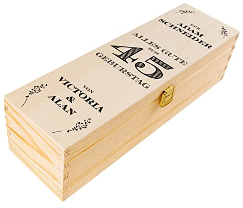 Creative Deco Personalisiert Geburtstag Geschenke Weinkiste für Frauen | Männer - Jahre Motiv | Erinnerungsbox Holzkiste | Mehrere Motiv für Geburtstag | Individuelle Geschenk | Geschenkkiste
