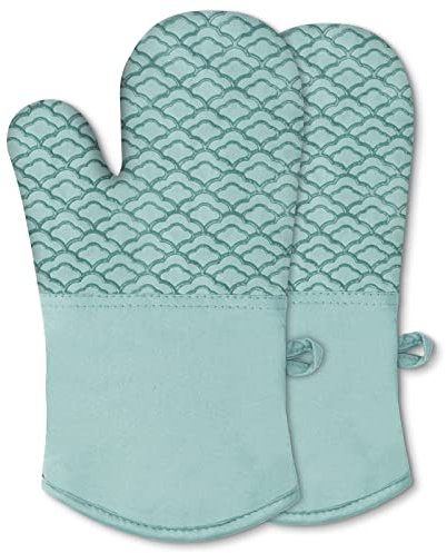 Tuff4ever Guanti da Forno Resistenti al Calore Fino a 260 °C, Guanti da Cucina con Rivestimento in Silicone, Extra Lunghi