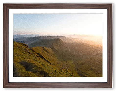 Pen Y Fan In The Brecon Beacons Wales Modern Art Framed Print | A2 Walnut Framed Wall Art | Ready to Hang | Modern Nature Picture | Living Room Bedroom Lounge Office