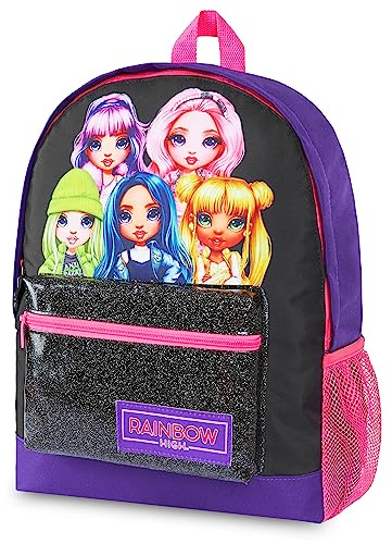 Rainbow High Zaino Scuola Elementare Bambina - Zainetto Bambina Glitterato Zaino Elementari Medie Zaino Bambina Fashion Accessori Originali