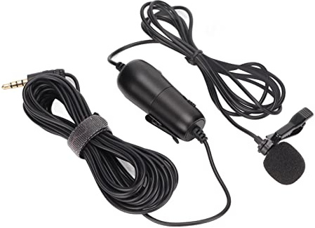 Professionelles Lavalier-Ansteckmikrofon, Omnidirektionales Kondensatormikrofon 3,5 Mm Klinke mit 6,5 Mm Adapter, Zum Aufnehmen von Interviews, Video-Blogging, Podcasts,