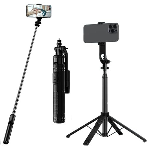 Bastone Selfie Quad Treppiede con telecomando,STRBDYI Bastoni Selfie Monopiede 50 (130 cm) Portatile treppiede per Cellulare con supporto Gogro compatibile con iPhone,Samsung,fotocamera,smartphone