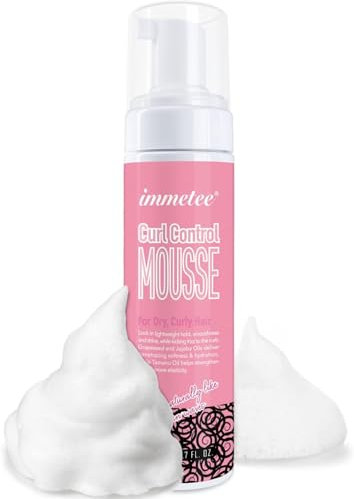 immetee Espuma Pelo Rizado,Definidor de Rizos,Espuma Potenciadora Para Pelo Rizado Fijación Suave,Curly Hair Products.200ml/6.7fl Oz