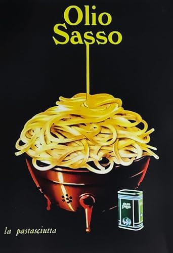 KUSTOM ART Quadro Serie Pubblicità Vintage Olio di Oliva Stampa su Legno 30 x 21cm.