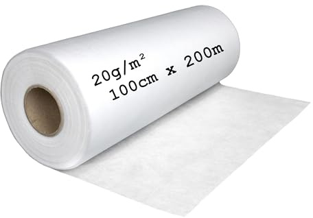 Koi Couverture filtrante pour bassin et systèmes de filtration | Épaisseur : 20 g/m² | 100 cm x 200 m | Rouleau de non-tissé perméable à l'eau de qualité professionnelle | Fabriqué en Allemagne
