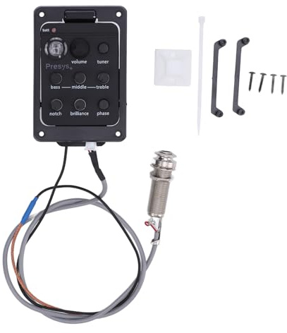 Hochempfindlicher Tuner mit LED-Anzeige, Gitarren-Vorverstärker-EQ-Equalizer-Lautstärkeregler mit Phasenschalter für Presys Plus