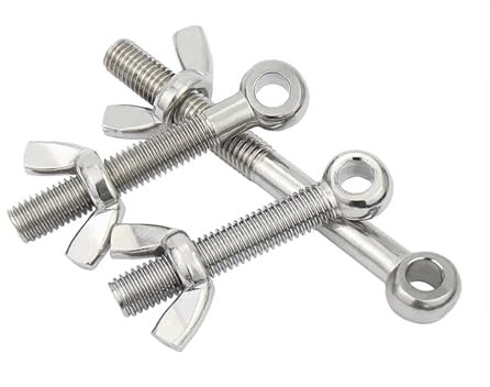 GSCLZ 304 Edelstahl-Verbindungsschraube, Schmetterlingsmutter-Set, Fischaugen-Verbindungsschraube mit Loch M5/M6/M8/M10/M12(2set M10X40)