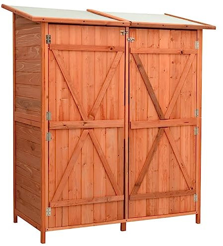 Furniture Select-Casetta per attrezzi da giardino, 136 x 75 x 160 cm, in legno massello di abete