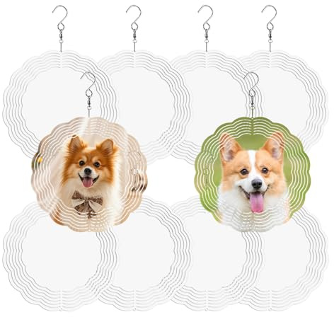 8 Inch Sublimation Wind Spinner Blanks 10 Pack,Outdoor Decoration