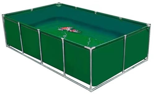 Aquariumbecken mit Ablassventil, Aquakultur-Wassertankzisterne mit Stahlrahmen, multifunktionaler temporärer Fischteich aus PVC-Canvas, zum Schwimmen von Koi-Fischen und Schildkröten