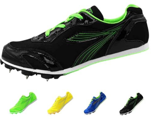 RYVETTE Leichtathletik-Spikes-Schuhe, Laufspikes, Unisex Racing Jumping Sprint Running Sneakers, Sportschuhe Herren, Laufschuhe, rutschfest, mit Grip und Stabilität, atmungsaktiv, leicht(Schwarz,41)