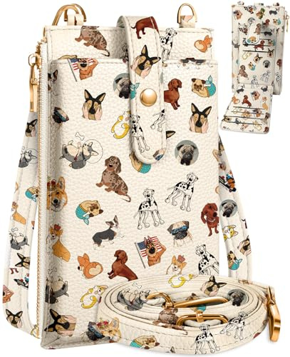 Miss Adola Cell Phone Purse Crossbody for Women - Small Leather Phone Purse with Card Slots Cute Luxury Dog Lover Girl Designer Cellphone Bag with Shoulder Strap Aesthetic Phone Purse Wallet for Girls